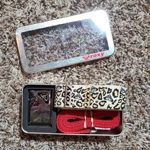 2-Pack Roxy Woven Logo Belts Metal Slide Buckle Women’s 40" length in case